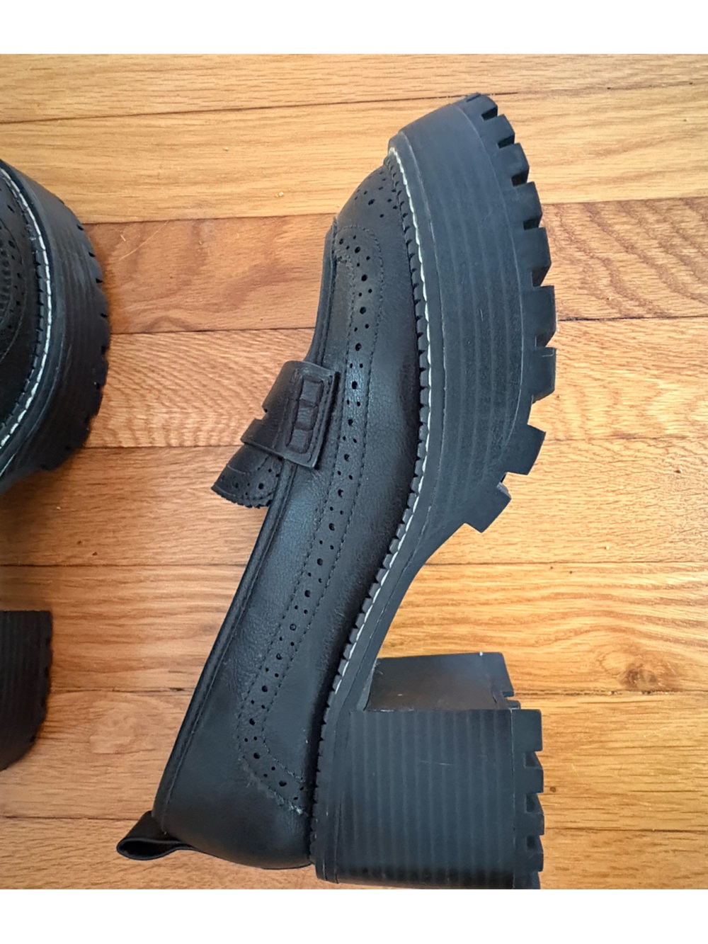 MIA Black Chunky Platform Loafers